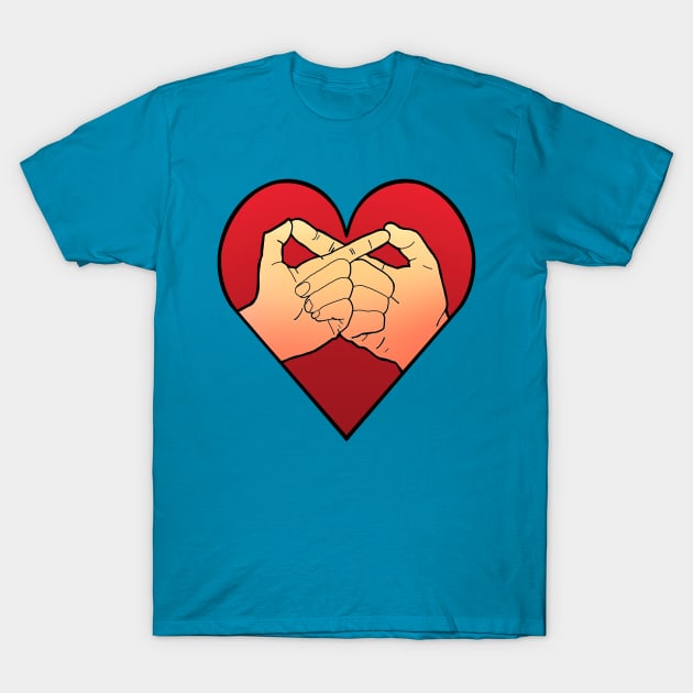 infinity hands gesture in heart T-Shirt by weilertsen